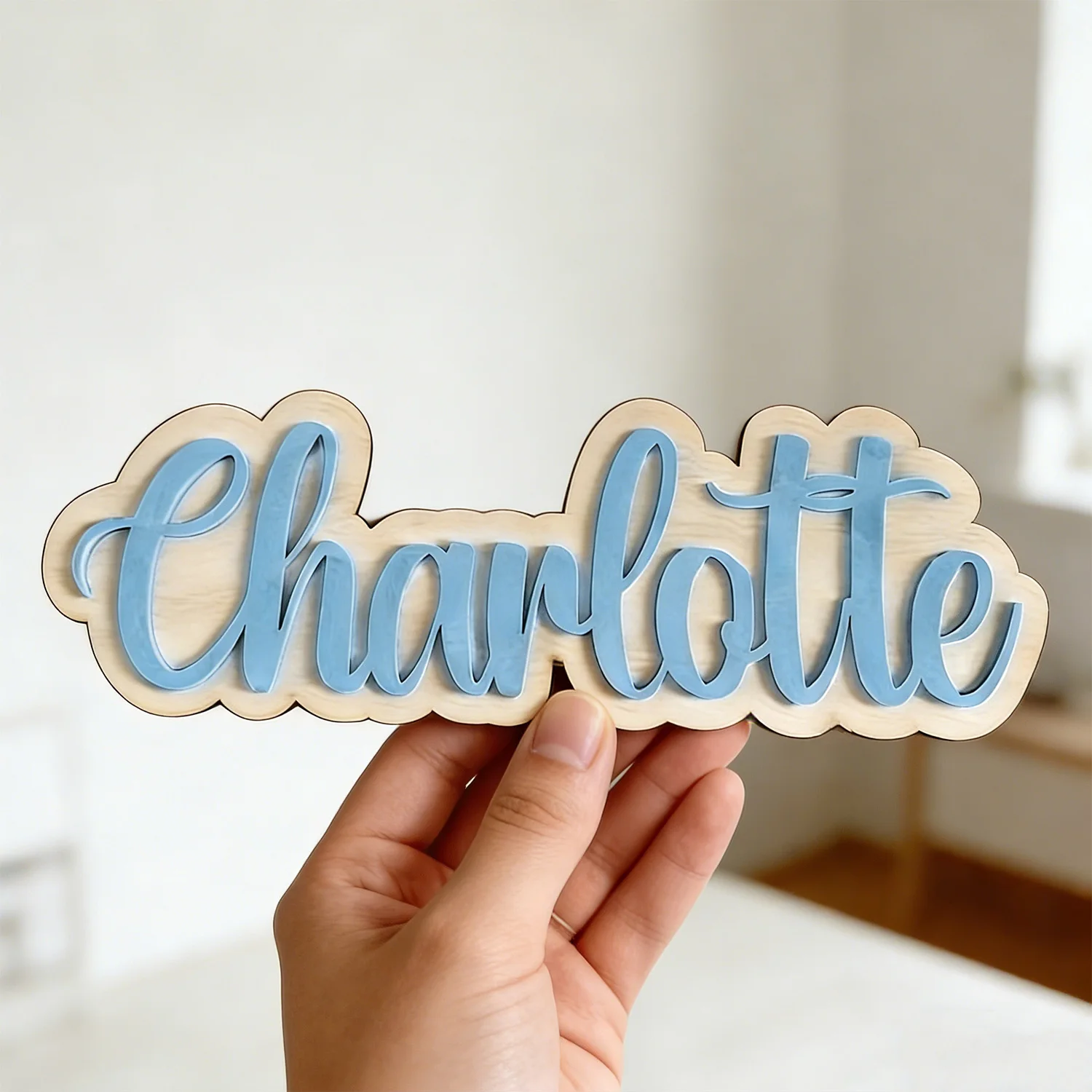1pc Wooden Double-layer Letter Door Sign, Customized Wooden Souvenir, Multi Scene Decoration, Perfect Holiday Gift