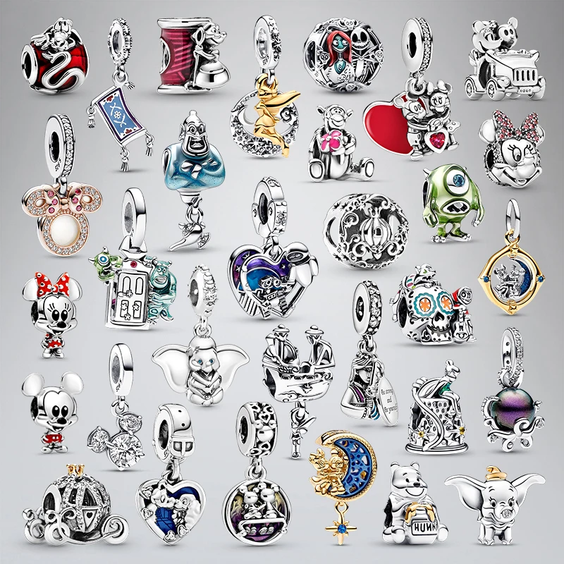 

Стерлингового серебра Disney 925, Золушка, Русалочка, Микки и Минни, подвески, подходят для браслетов, ожерелья, подвески для женщин, ювелирные изделия