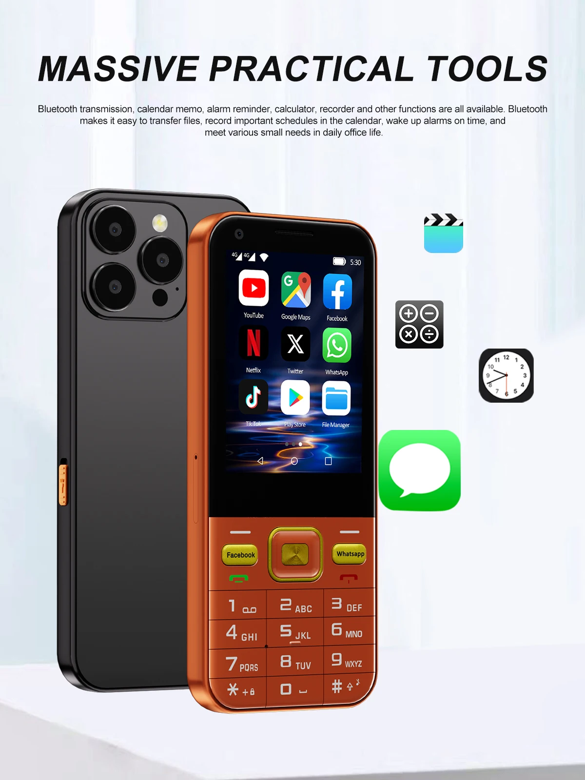 SERVO F6 Ultra Unlocked 4G LTE Button Android Smartphone 2.8" Screen Dual SIM GPS Bluetooth Torch Play Store Backup Mobile Phone