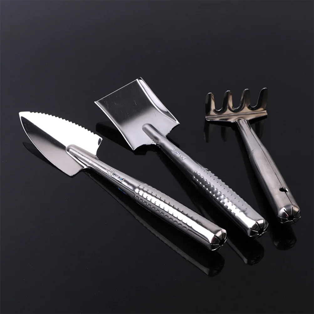 

1Set Durable Antirust Gardening Tools Rake Spade Shovel Planting Tool Kit for Small Gardens Indoor Plants Excavation Weeding
