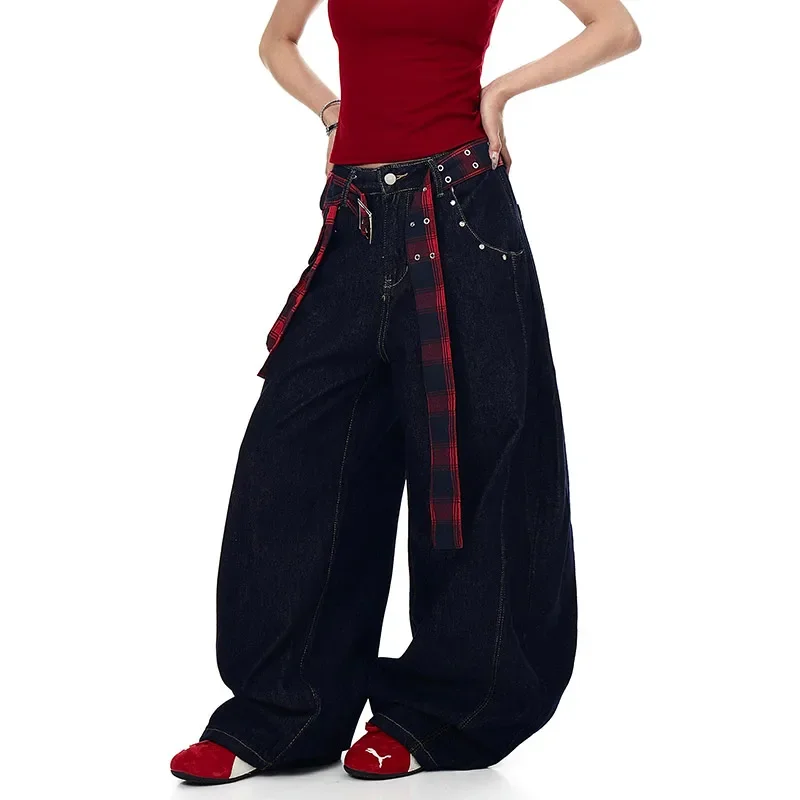 Vrouwen Vintage Blauwe Y2k Jeans Hip Pop Harajuku Wijde Pijpen Denim Broek Amerikaanse Retro Streetwear 2000s 90s Baggy Broek Kleding