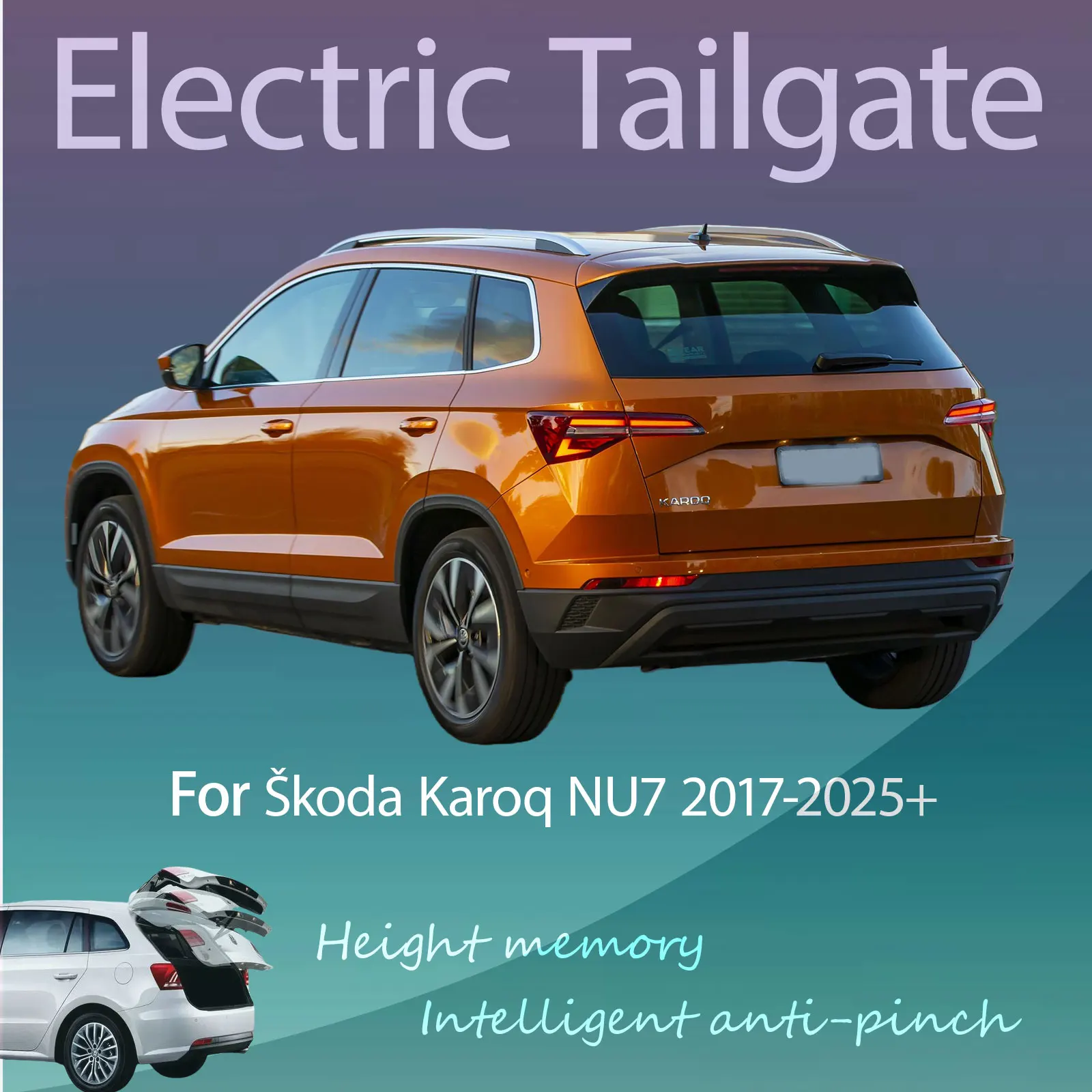 For Skoda Karoq NU7 2017-2025+ Electric Tailgate with Sensor Trunk Anti-pinch Memory Height Intelligent Operation