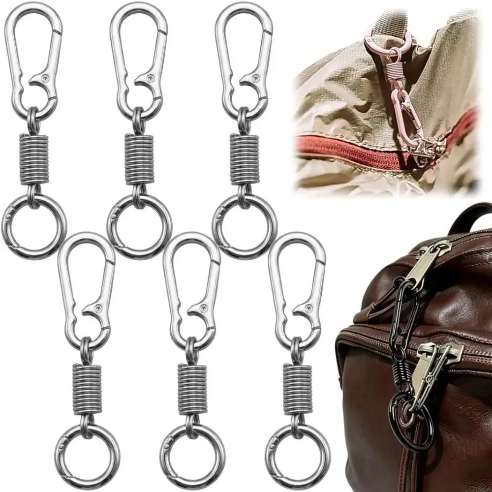 10pcs Portable Anti-Theft Metal Multi-Functional Universal Key Ring Clip Durable Lightweight Spring Carabiners Luggage