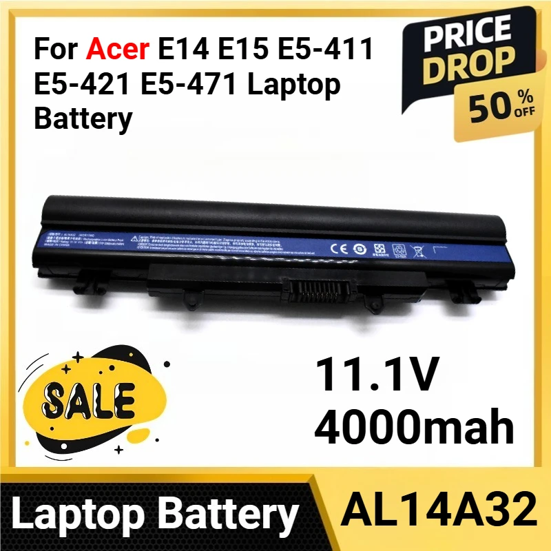 AL14A32 для Acer E14 E15 E5-411 E5-421 E5-471 аккумулятор для ноутбука E5-511 E5-551 E5-572 E1-571 11,1 В 4000 мАч