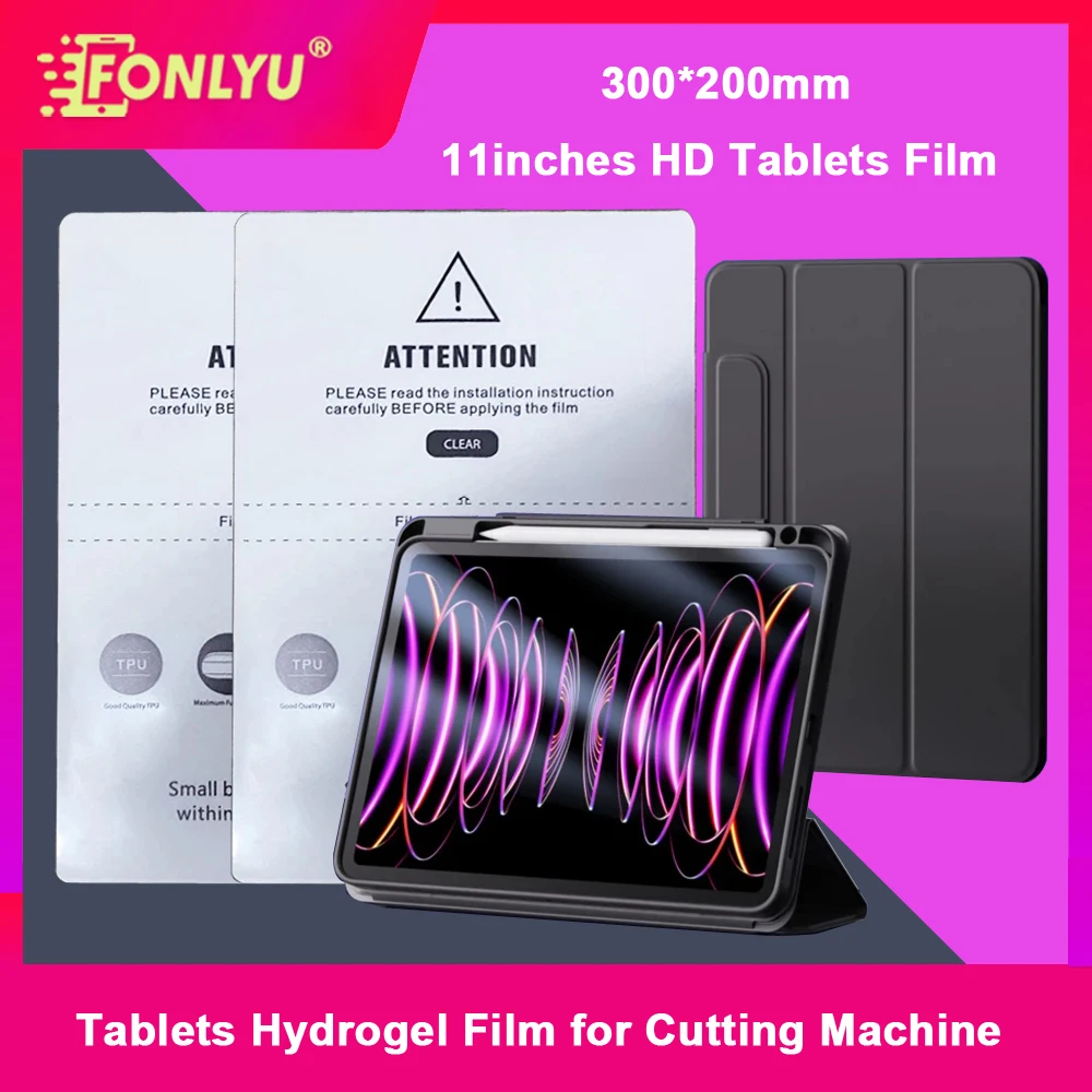

FONLYU Tablets Pad HD Clear Protective Sheet Hydrogel Film for Cutter 11 inch LCD Screen Protector Front Film Cutting Machine