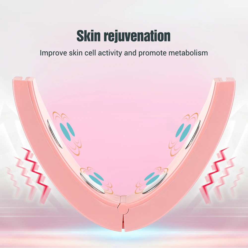 Dispositivo de levantamento facial removedor de queixo duplo cuidados com a pele ems massageador facial de baixa frequência 8 modos 9 intensidades v-face mais magro