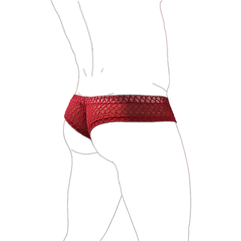 Transparent Sexy Adult Male Lace Boxer U-Shaped Bulge Pouch Brazilian Underwear See Through Lingerie трусы мужские прозрачные