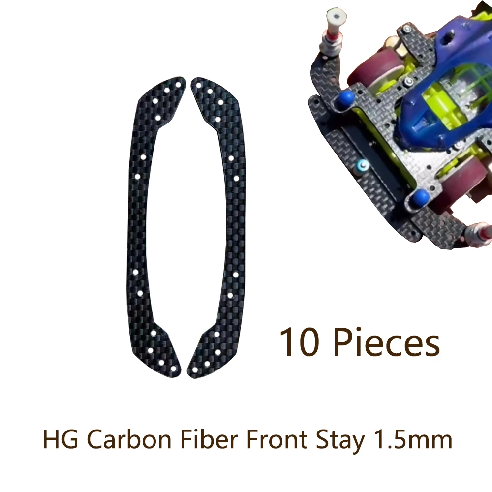 

10Pcs CNC machining Not typing HG Carbon Fiber Front Stay 1.5mm for Fully Cowled Mini 4WD Car Mode Tamiya 95072