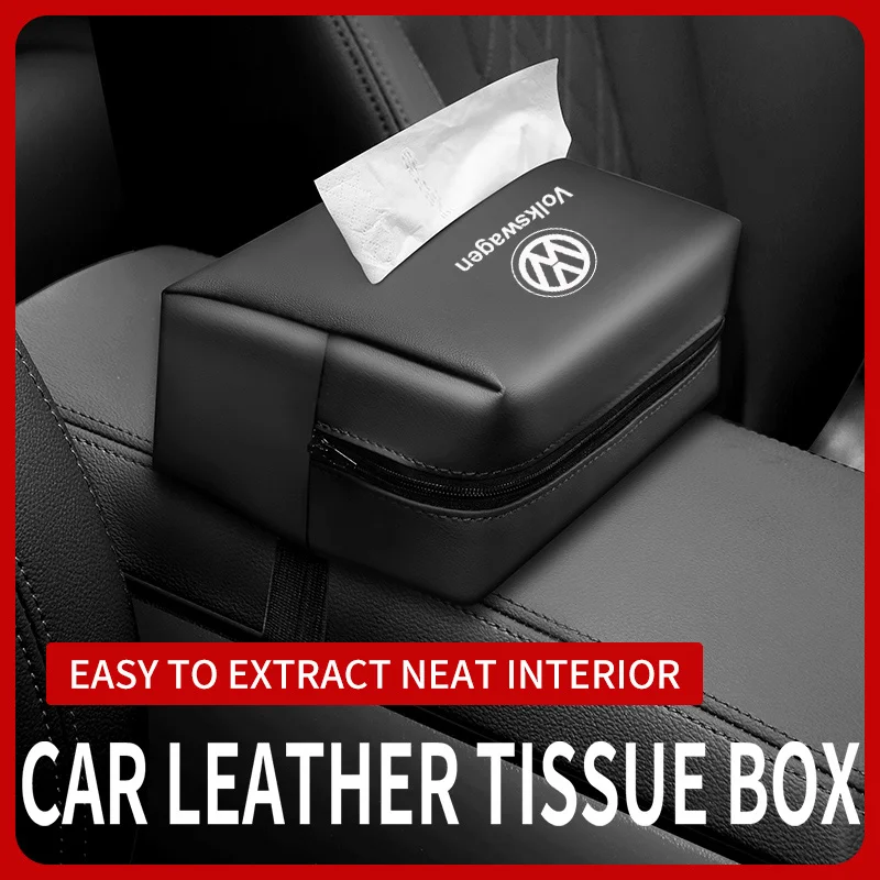 

Подлокотник Volkswagen, коробка для салфеток, кожаная сумка для хранения салфеток на спинку автомобильного сиденья, универсальный держатель для салфеток с солнцезащитным козырьком