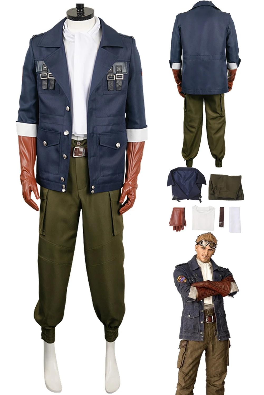 Cid-disfraz de Final Fantasy para hombre y adulto, traje de fiesta de carnaval, Halloween, Cosplay