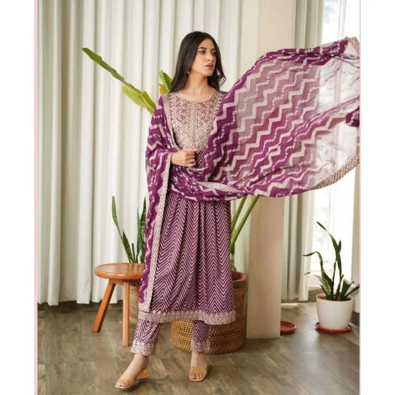 

Cotton Palazzo Kurta Kurti Readymade Salwar Kameez Long Dupatta Tunic