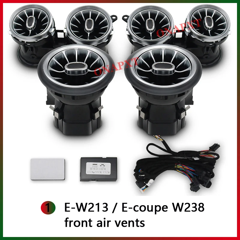 Voor Benz V W447 W464 CLA W117 EEN W176 GLA W156 C W205 W206 GLC X253 E W213 S W222 LED Turbine Lamp Nozzle Air Vent Omgevingslicht