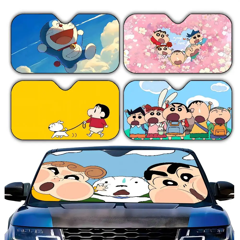 

Классический мультяшный солнцезащитный козырек S-Shin-c-chanS Kawaii, стильный и модный, для лобового стекла автомобиля, накидка на лобовое стекло, шторка-солнцезащита для автомобиля