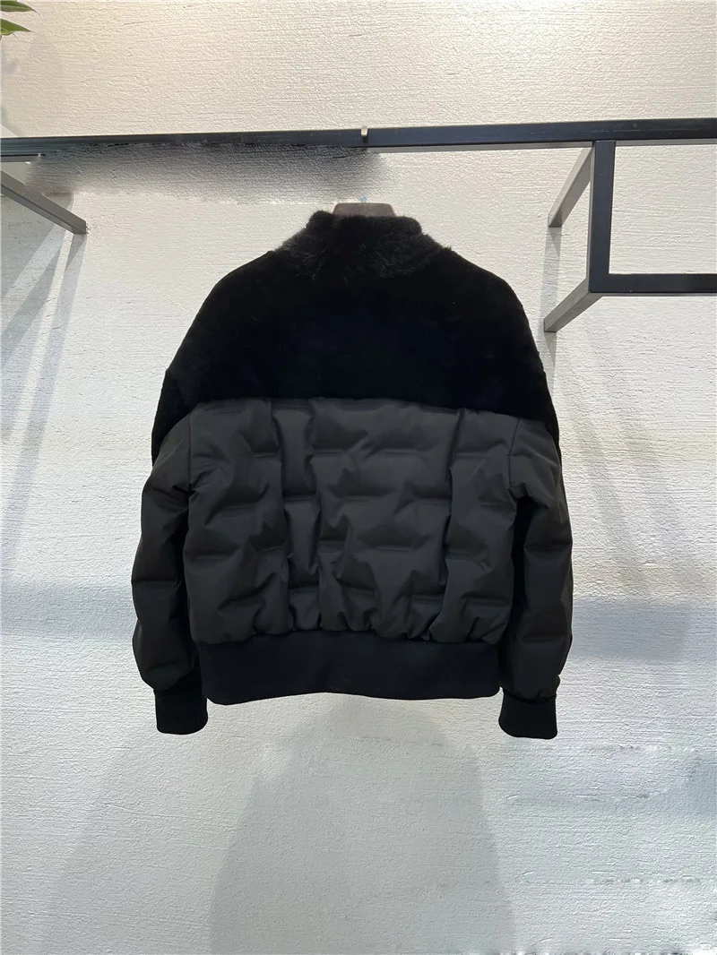 2025 Women's Clothing Elegant short slim fit mink braided collar down jacketAutumn Winter New 1104