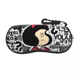 Custom Vintage Quino Comic Mafalda Shell Glasses Case Unisex Travel Cartoon Mang Eyeglasses Case Sunglasses Protector Box