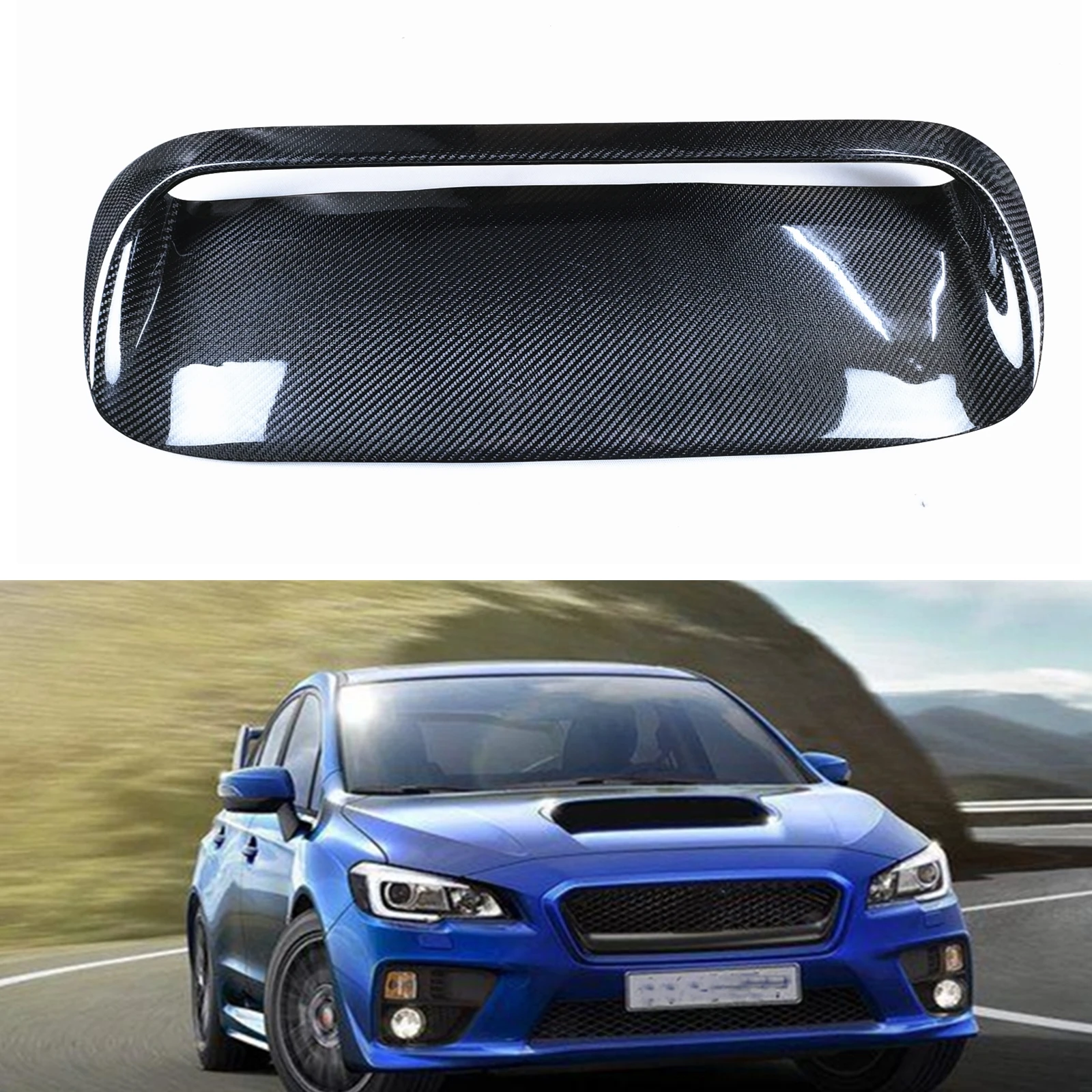 

For Subaru Impreza 11th WRX STi 2015-2020 Car Front Air Scoop Bonnet Vent Cover Carbon Fiber Upper Engine Hood Outlet Duct Trim