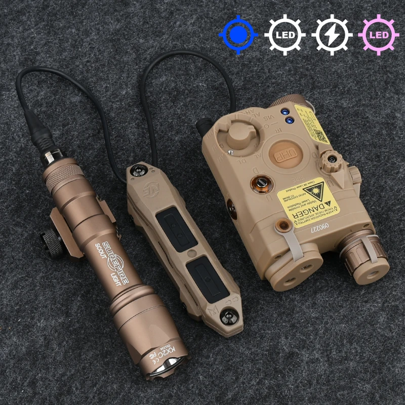 NONE Taktische Surefire M300A M600C Taschenlampe M300 M600 Nylon PEQ 15 Batterie box Dual Control Schalter Fit 20 MM Schiene 10