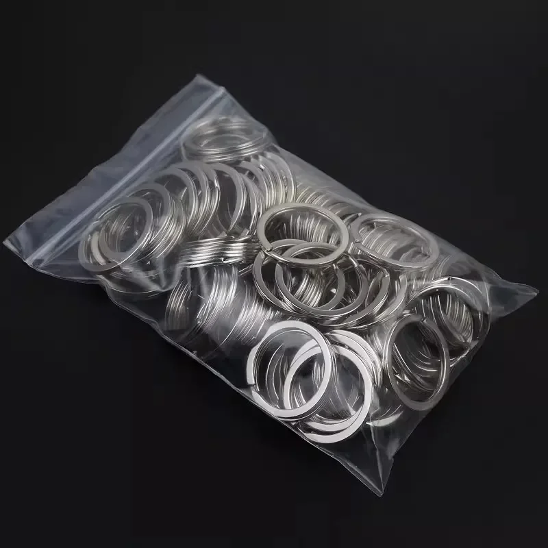 10-30pcs Stainless Steel Key Rings Polished sliver Round Flat Line Split Keyring for Jewelry Making Keychain DIY Finding 25-35mm view 6