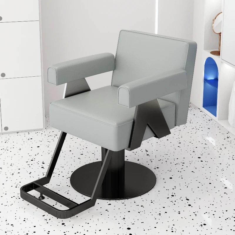 Online Celebrity Barbershop Barber Chairs Modern High-end Perm Hair Dyeing Chairs Ergonomic Swivel Salon Furniture Silla FYBC