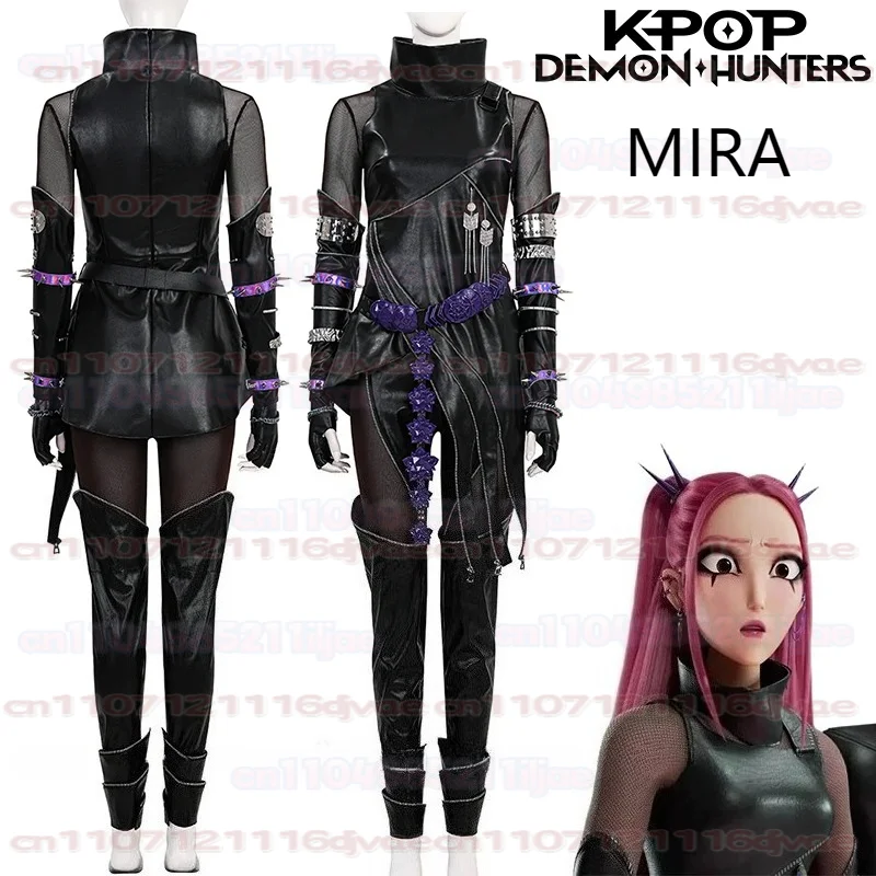 KIDS XS-XXXL Zoey rumi mira KPop Demon Hunters Косплей Костюм Парик Жилет с принтом Брюки Сексуальный наряд Хэллоуин Карнавальный костюм для вечеринки