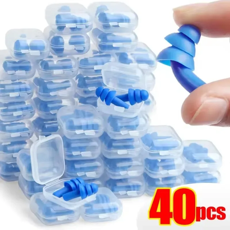 25/1Pair Ear Plugs Sleeping Noise Cancelling Reusable Silicone Sound Block Earplugs Summer Waterproof Swimming Ear Plug With Box
