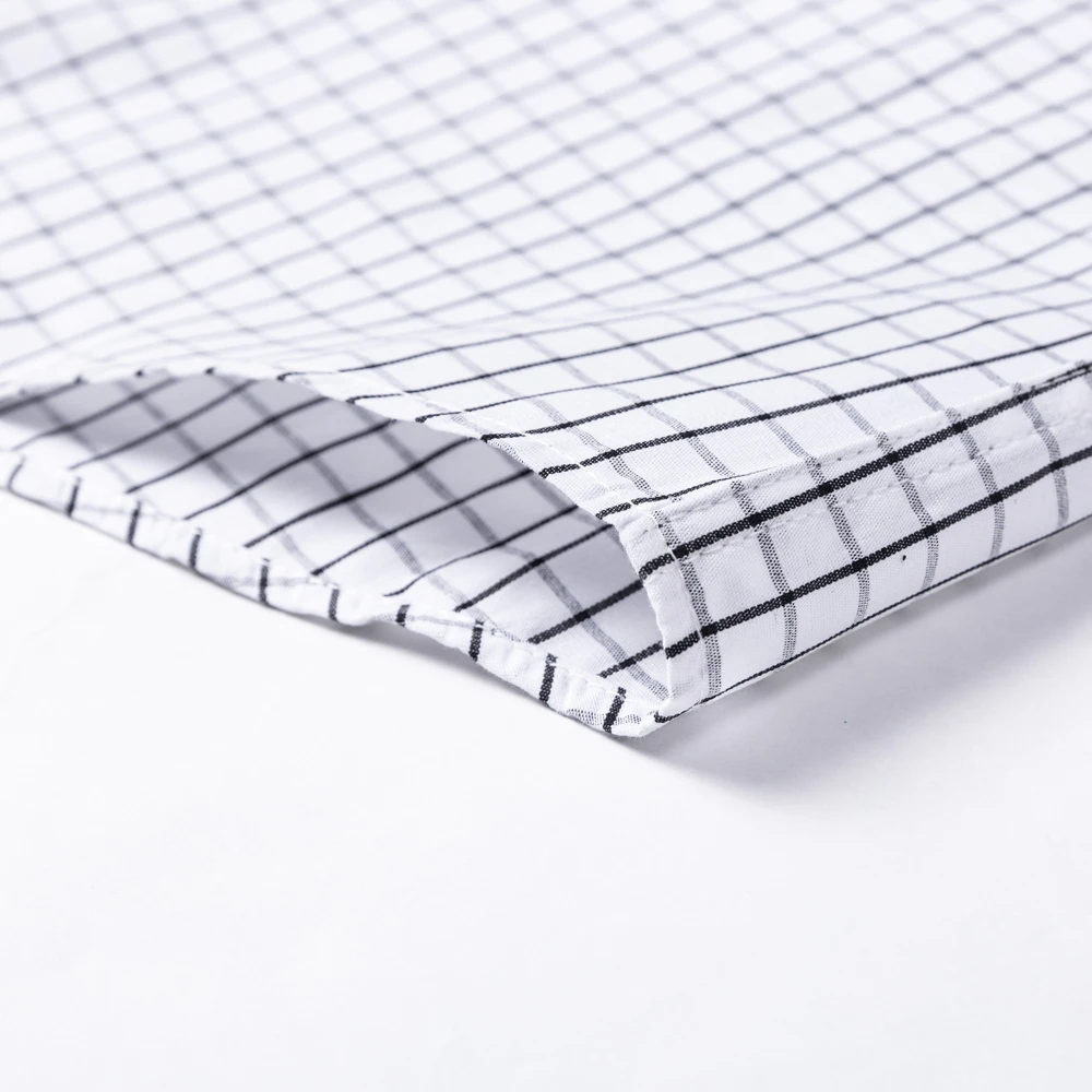 Men's British Casual Cotton Plaid Short Sleeve Shirt - Lightweight Summer Checkered Button-Up with Pocket For Daily Outerwear