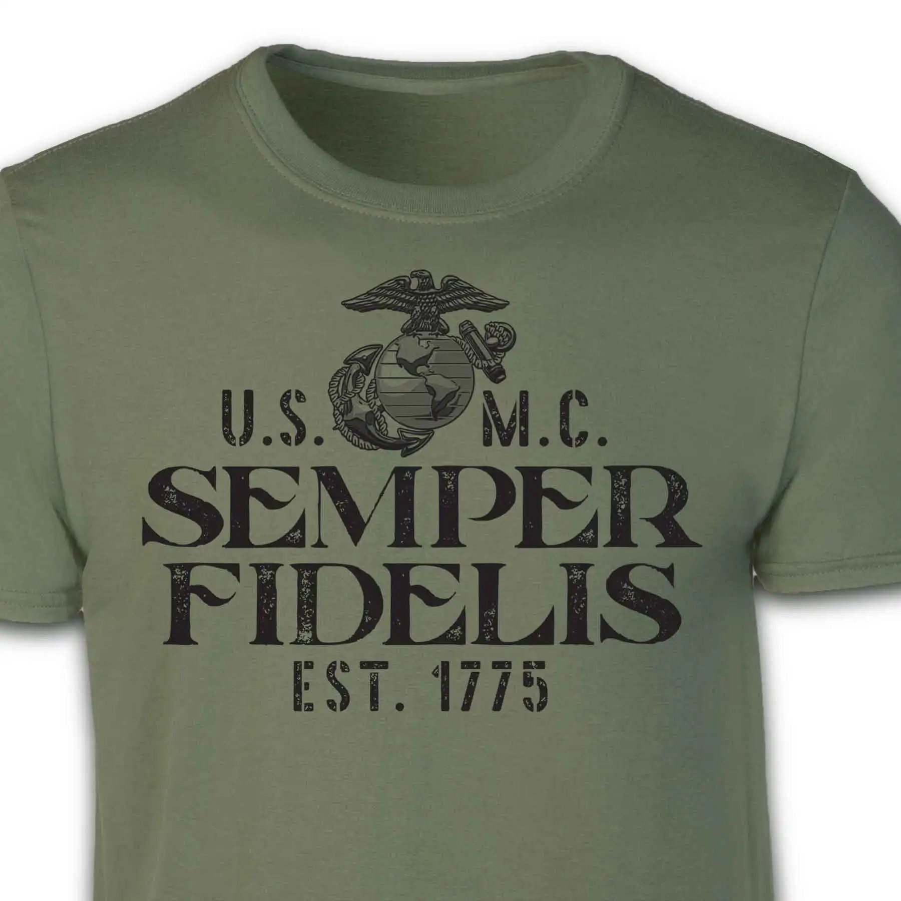 Semper Fidelis 1775 US Marine Corps T-Shirt 100% Cotton O-Neck Short Sleeve Casual Mens T-shirt Size S-3XL