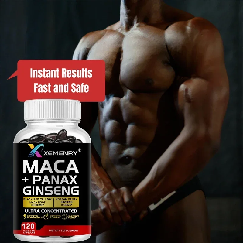 

Maca + Ginseng - Male Performance support, Improved Endurance, Muscle Growth Supplement