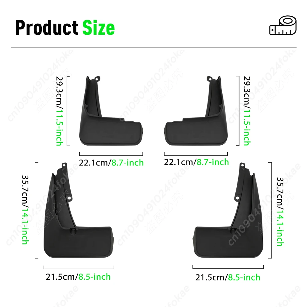 For Volkswagen VW ID4 2020 2021 2022 Fender Mudflaps Splash Guards Mudguards Mud Flaps