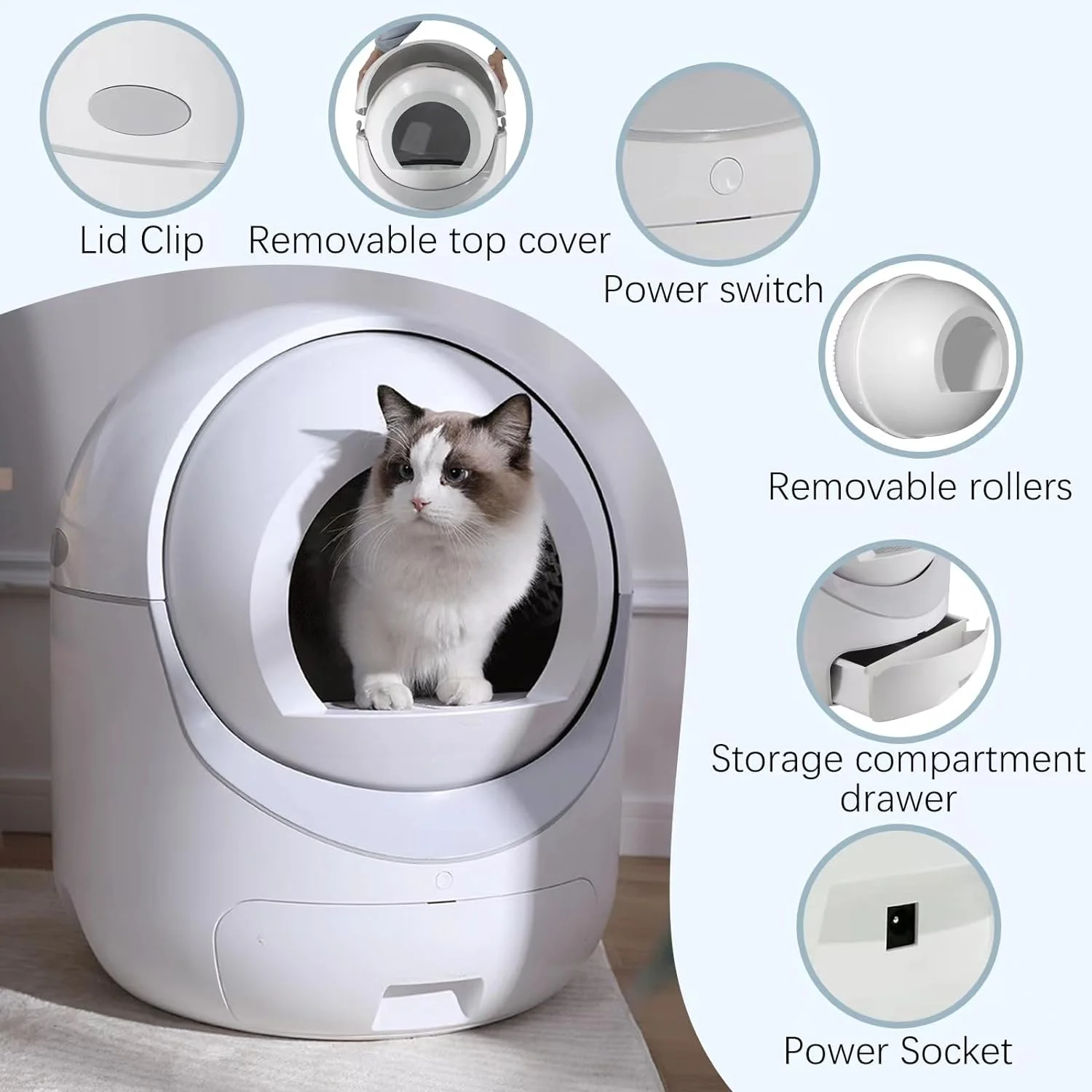 Best Price WiFi App Smart Design Automatic Cat  Box Intelligent Pet Toilet for Puppies and Cats