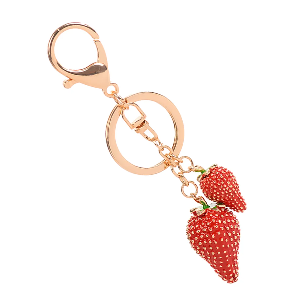 Car Jewelry Miss Friut Design Key Ring Bag Hanging Pendant Strawberry Keychain Charm Women