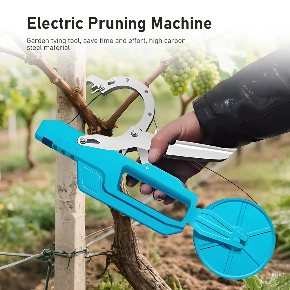 Podadora para atar plantas, herramienta para atar plantas de 7,4 V, pistola de cinta para plantas para uvas, framboesas, tomates y verduras