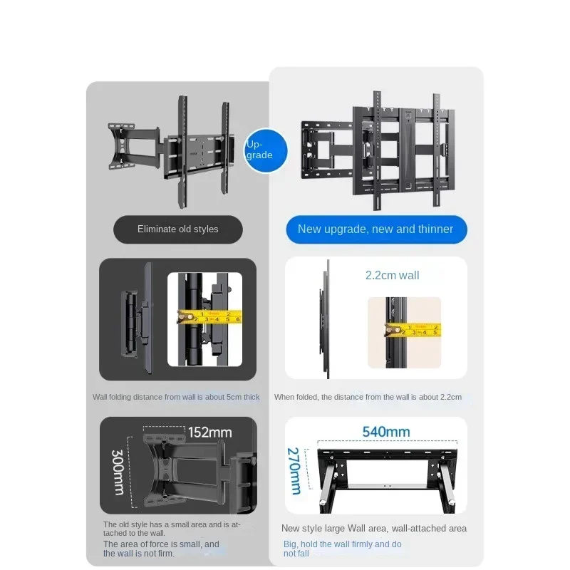 Hot sales Suitable for Haier TV Universal Hanger Telescopic Rotating Wall Hanging Bracket C8x5r5f6d31 55657585-Inch