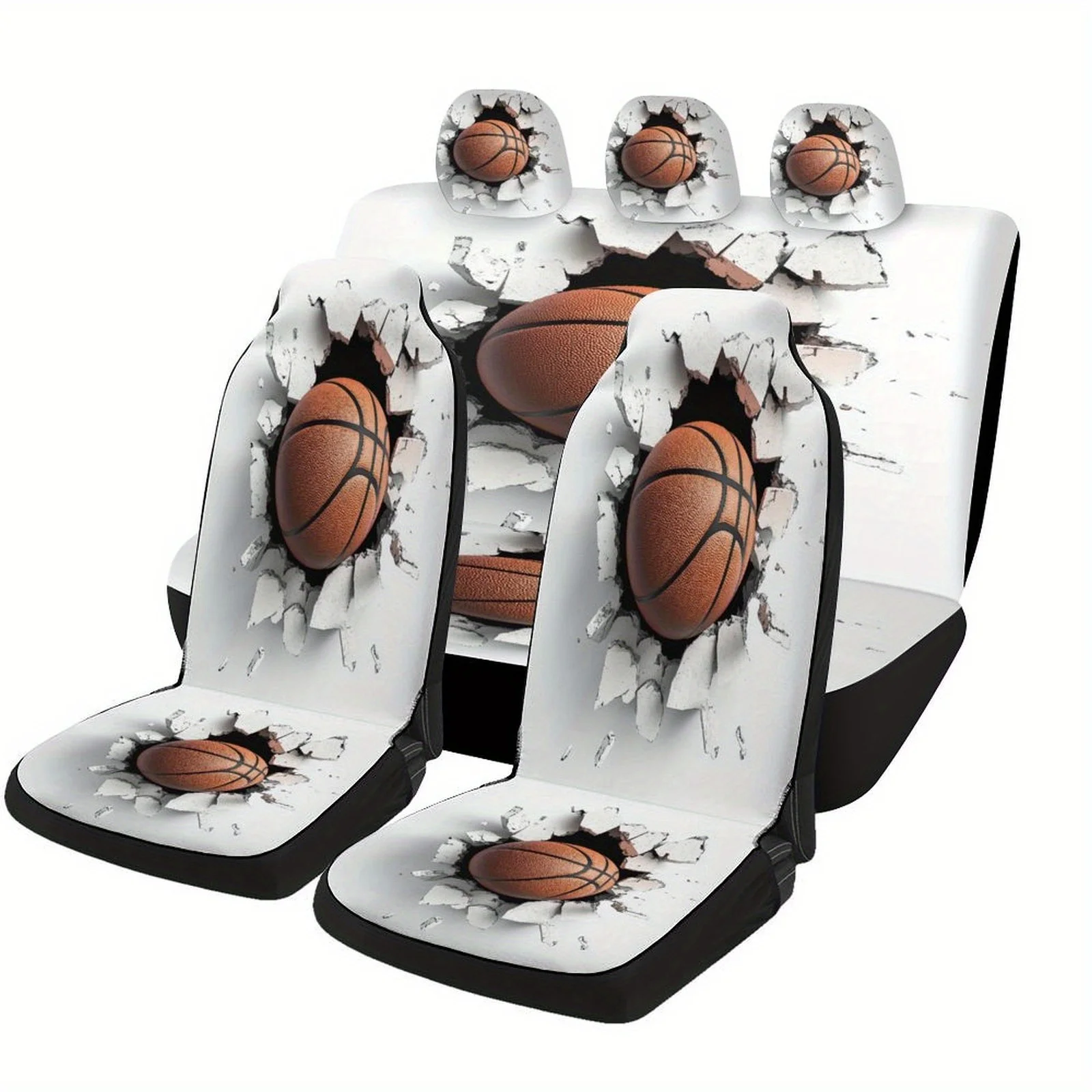 

Basketball Breakthrough Designed Car Seat Covers Set For Most Cars, Trendy Personalized Novelty Decorative Car Seat Protector Co