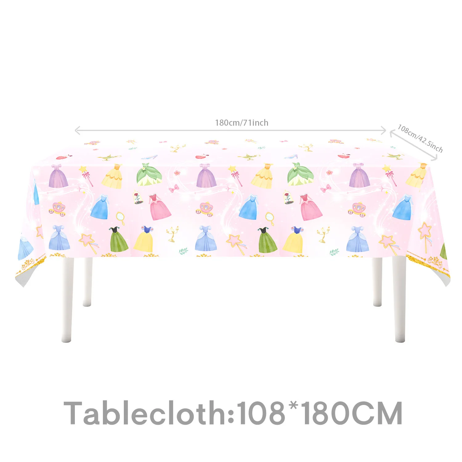 Prinzessin Kleid Mädchen Geburtstag Party Einweg Geschirr Pappbecher Teller Serviette Tischdecken Ballon Für Baby Showe Decor Liefert – Detail 6