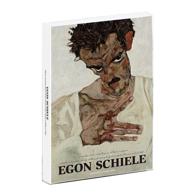 30 Sheets/Set Famous Artist Egon Leo Adolf Schiele Famous Artwork Postcard Retro Greeting Card INS Style Message Card Stationey