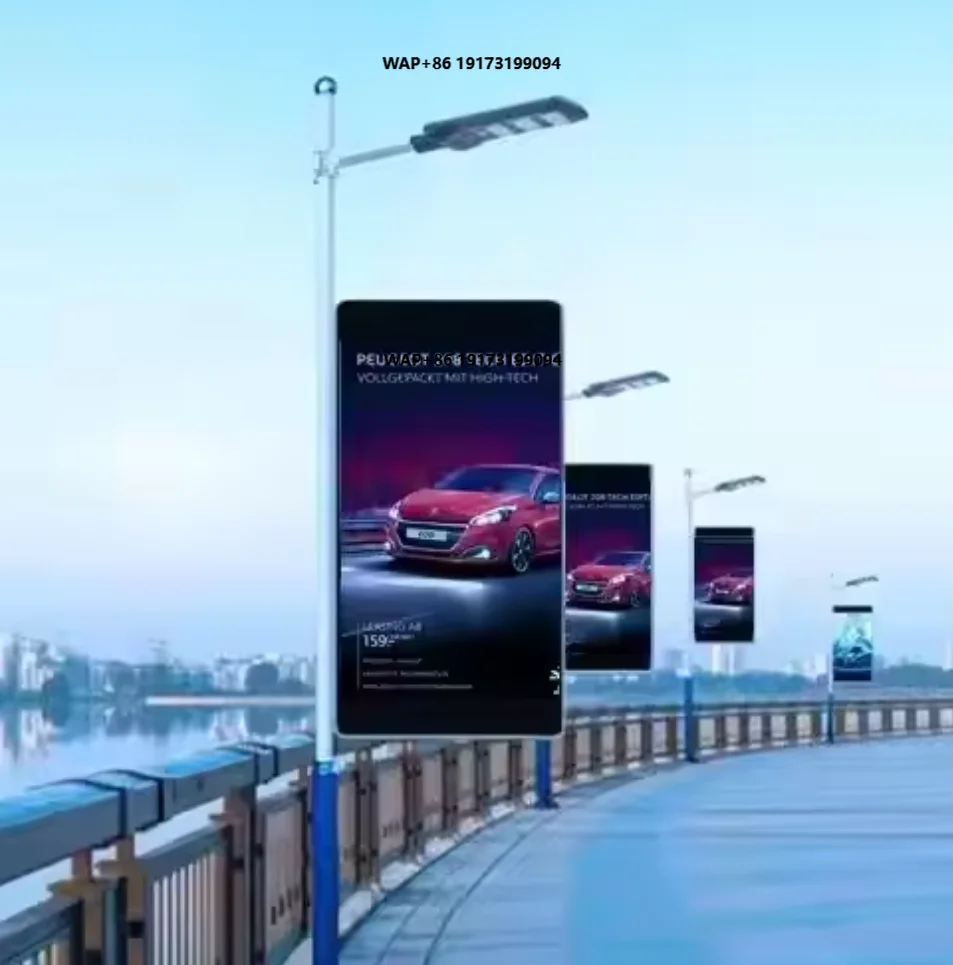LionLed P3.076 Smart Outdoor Street Pole LED Display Lamp Post LED Sign Billboard for Street Pole