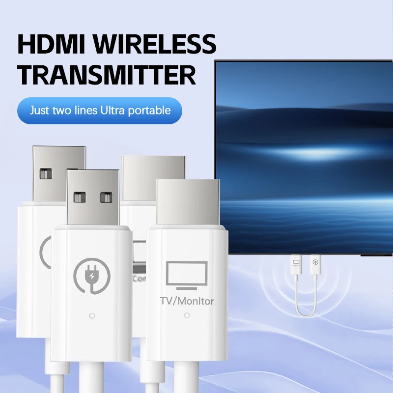 50m USB Wireless HDMI Extender Cable Audio Video Transmitter and Receiver Display Adapter for Camera PC To TV Monitor Projector