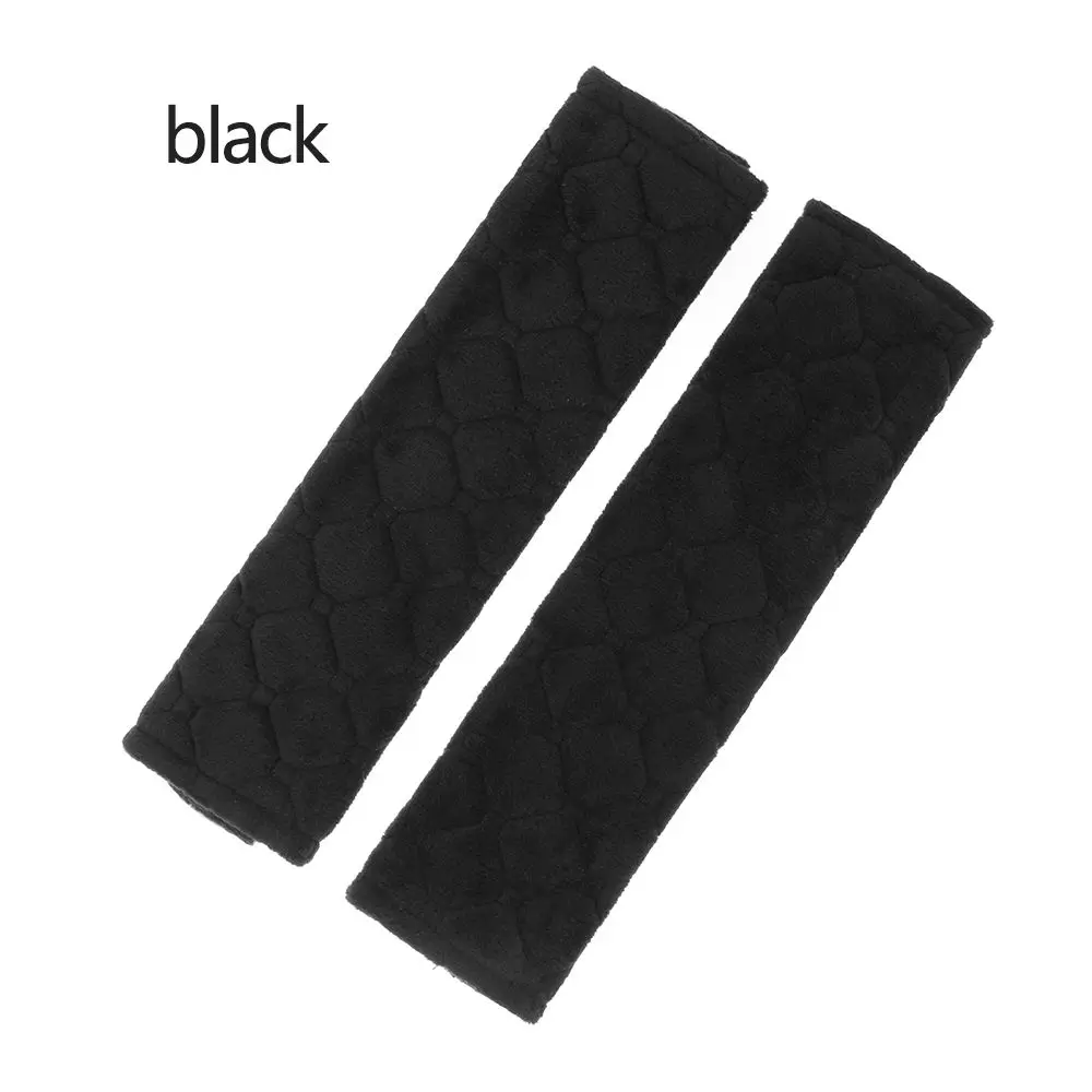 2Pcs New Grey/Pink/Purple/Black/Beige 27*6.5cm Seat Safety Belt Covers  Soft  Car Shoulder Pad Cushion
