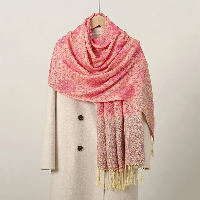 

Luxury Brand Autumn Cashmere Pashmina Shawl Lady Wrap Warm Winter Scarves Design Print Female Foulard Cotton Stoles Scarf 2024