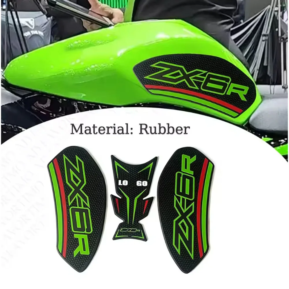 For Kawasaki Ninja ZX6R ZX-6R 2024 Motorcycle Sticker Anti slip Fuel Tank Pad Rubber Side Gas Knee Grip Traction Pads