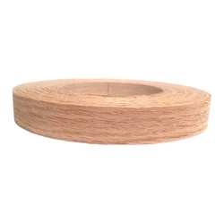 Rollo de roble rojo de banda de borde de madera contrachapada prepegada, fácil aplicación, Hierro sobre con adhesivo de fusión en caliente, borde de chapa Flexible de madera Real