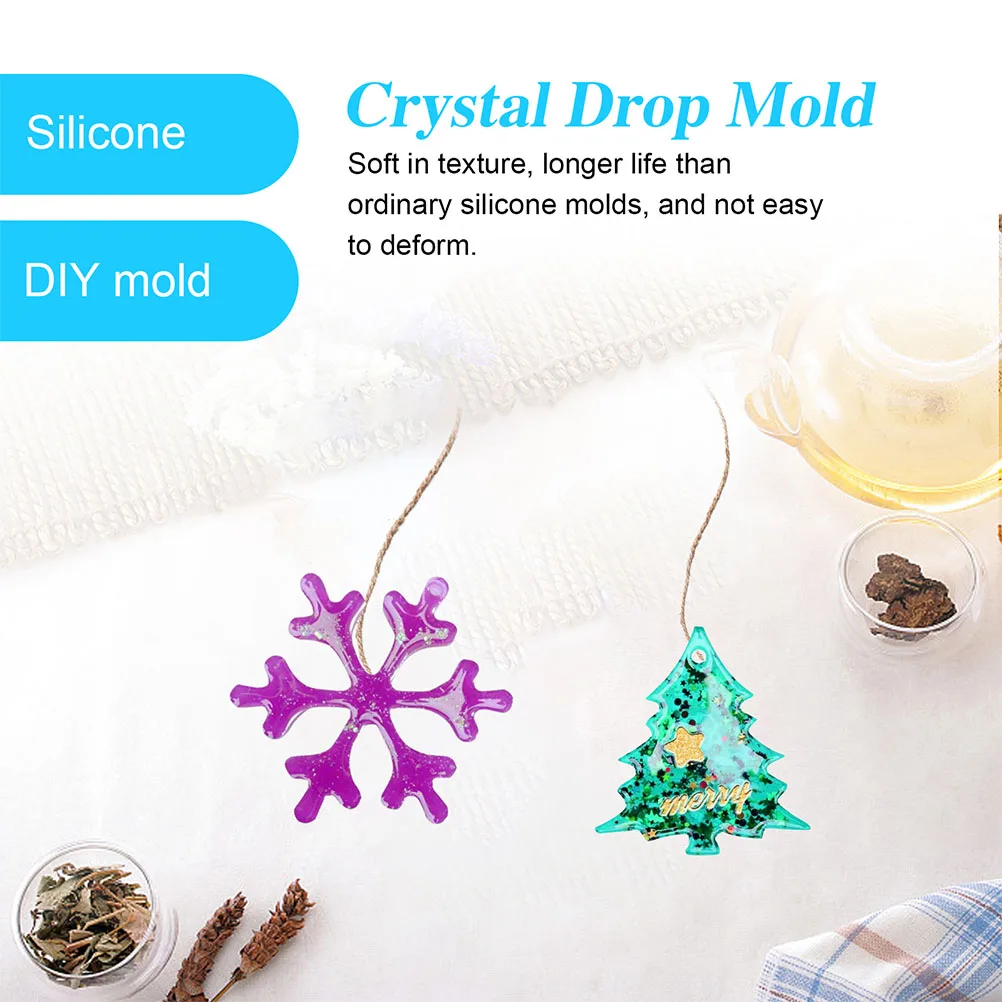 

5pcs Christmas Tree Pendant Diy Silicone Craft Molds Durable Easy Wash Epoxy Pendant Hanging Ornament Mold Recyclable Handmade