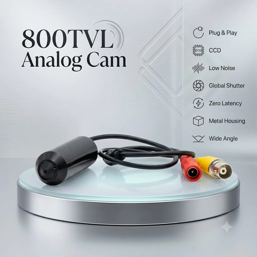 800TVL Analog CCD Bullet Camera, 3.7mm Lens, Metal Housing, Plug&Play CCTV for Indoor/Outdoor Surveillance