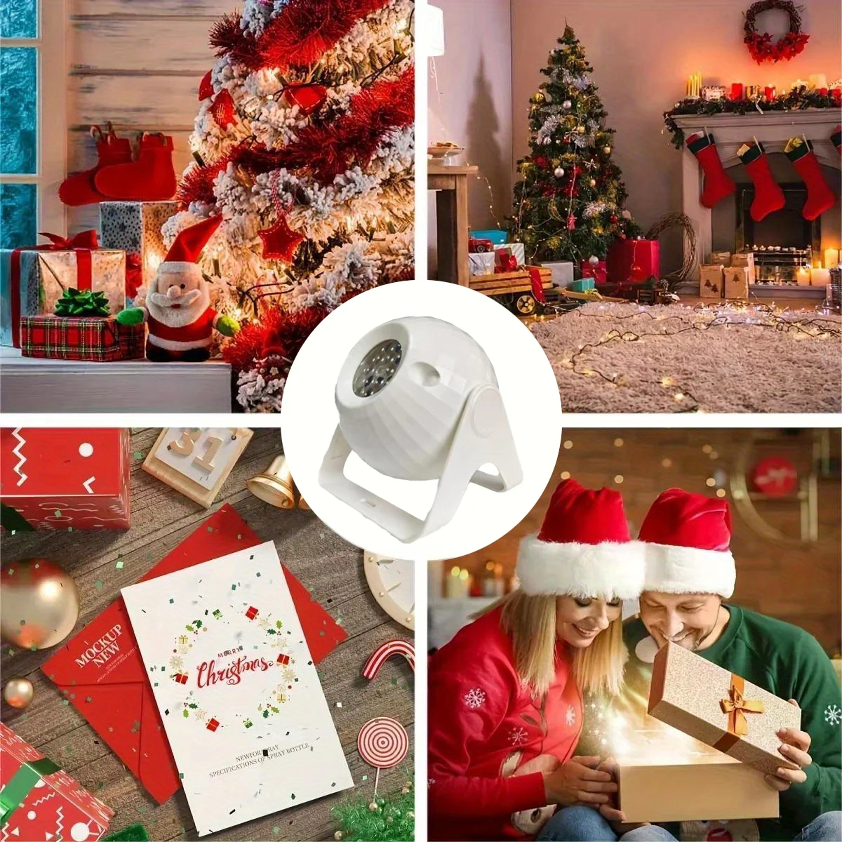 Christmas Snowflake Projector Lights 16 Patterns LED 180° Rotating Snowman Lamp for Outdoor Indoor Holiday Party Garden Decor
