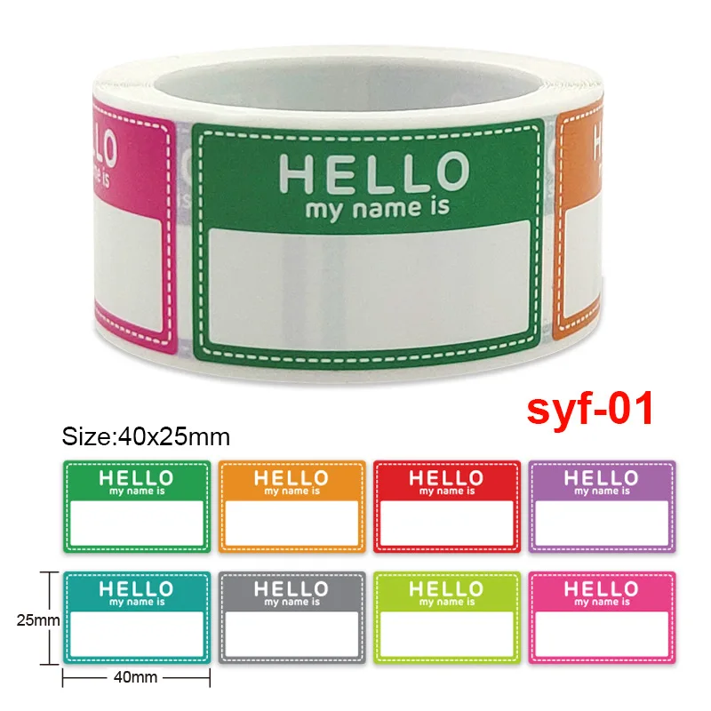 1Roll Name Tag Labels Hello My Name Is sticker 200PCS Baby Announcement Stickers Hospital Photography Props School Office Tags