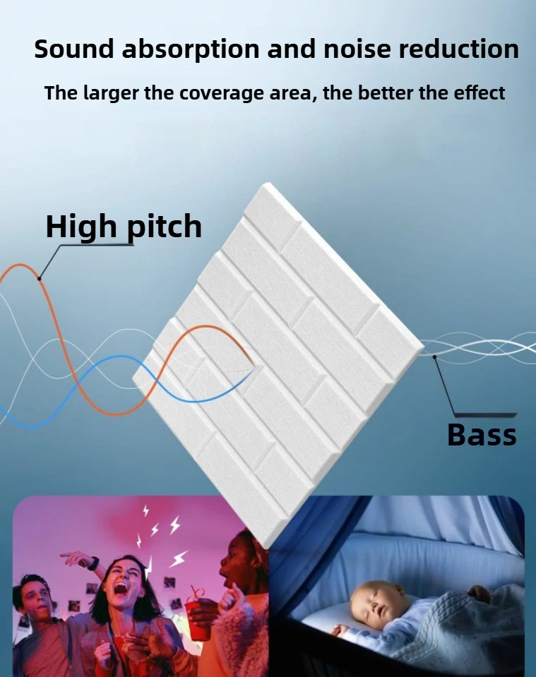 12 pcs 30*30cm Sound Absorbing Panels Self-Adhesive Polyester Felt Wall Covering for Office Home Decor DIY Installation