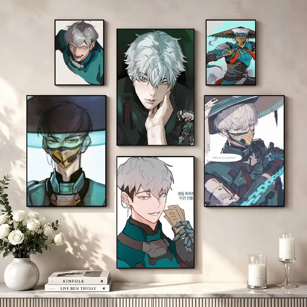 M-Mizuki O-Overwatch Game Poster High Quality Dorm Living Room Aesthetic Wall Decoration Painting Stickers Gift