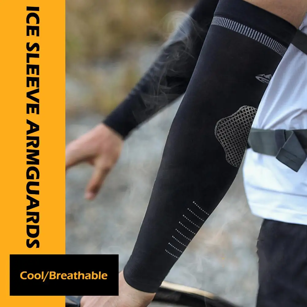 Ice Arm Sleeves Breathable Quick Dry Running Outdoor Sportswear UV Sun Protection Long Arm Cover Cycling Arm Sleeves Unisex