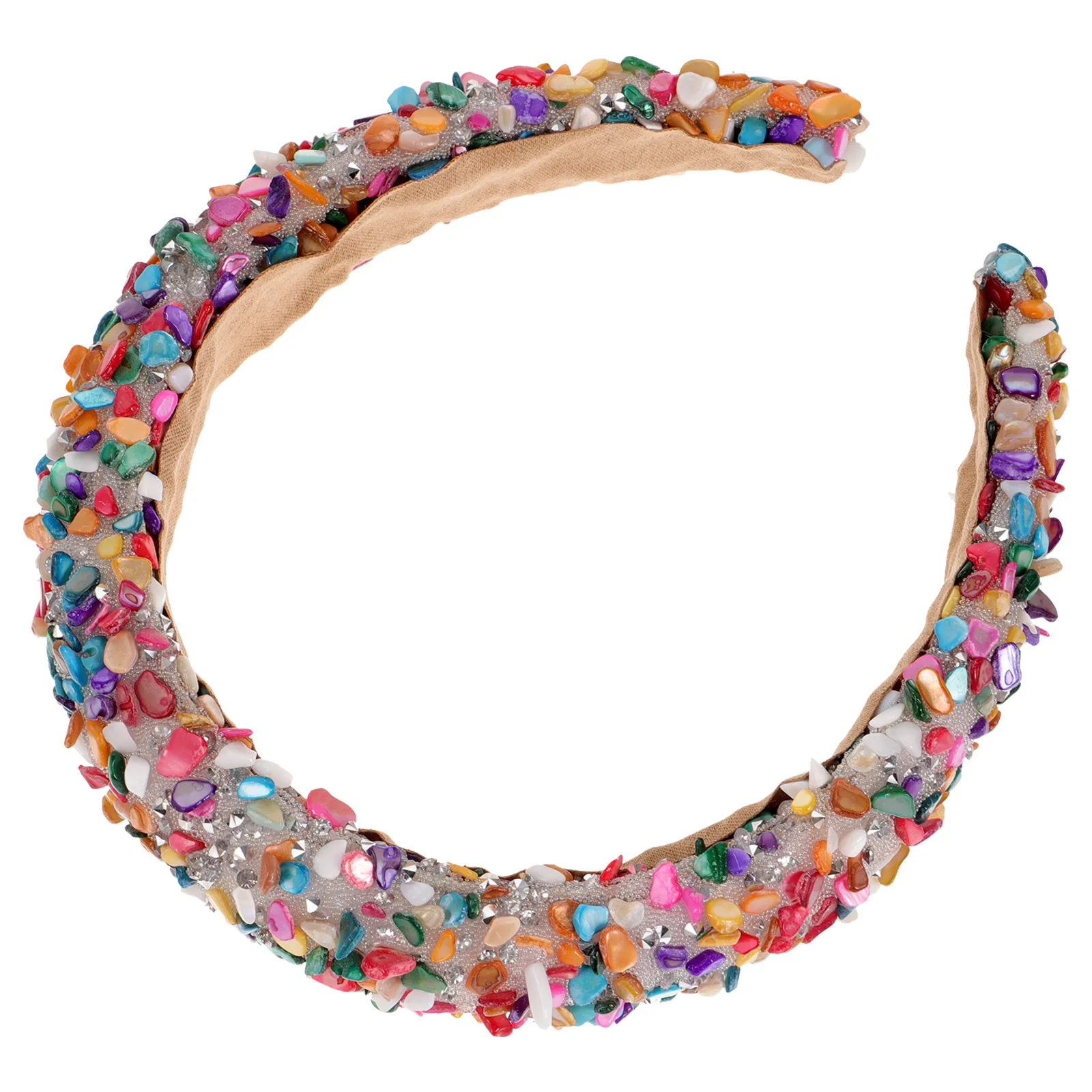 

Colorful Gem Stone Hoop Headband Bands for Women Decorative Headbands Embellished Hairbands Fancy Plastic Women's Costume